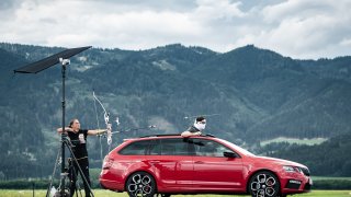 Škoda Octavia RS versus vystřelený šíp