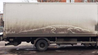 Umělec kreslí nádherné obrazy na špinavá auta 5