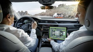 Audi e-tron test rekuperace na PikesPeaku