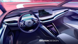 Plně elektrická Škoda Enyaq iV nabídne stylový interiér jak ze severského bytového studia