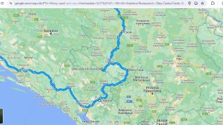 mapa cesty do Albánie