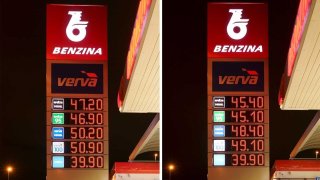 Pokles ceny na čerpací stanici Benzina