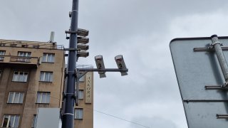 Kamery na křižovatce I. P. Pavlova v Praze