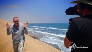 Natáčení vstupu z dun sousedících s oceánem