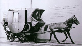 Kočár nahradila v roce 1828 koněspřežná železnice 