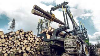 Působivá technika pro lesní těžbu. Většinou obouvá